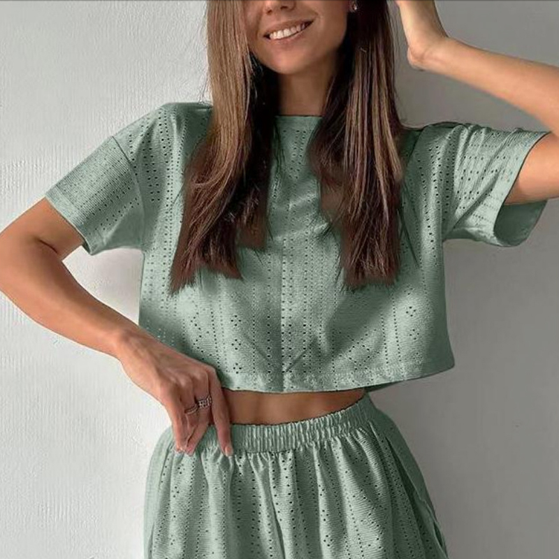 Женский комплект для дома и сна SM24107A футболка и шорты женская пижама Green M