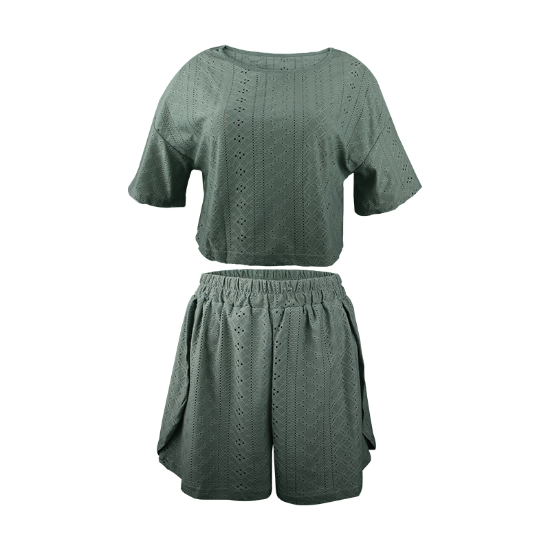 Женский комплект для дома и сна SM24107A футболка и шорты женская пижама Green S