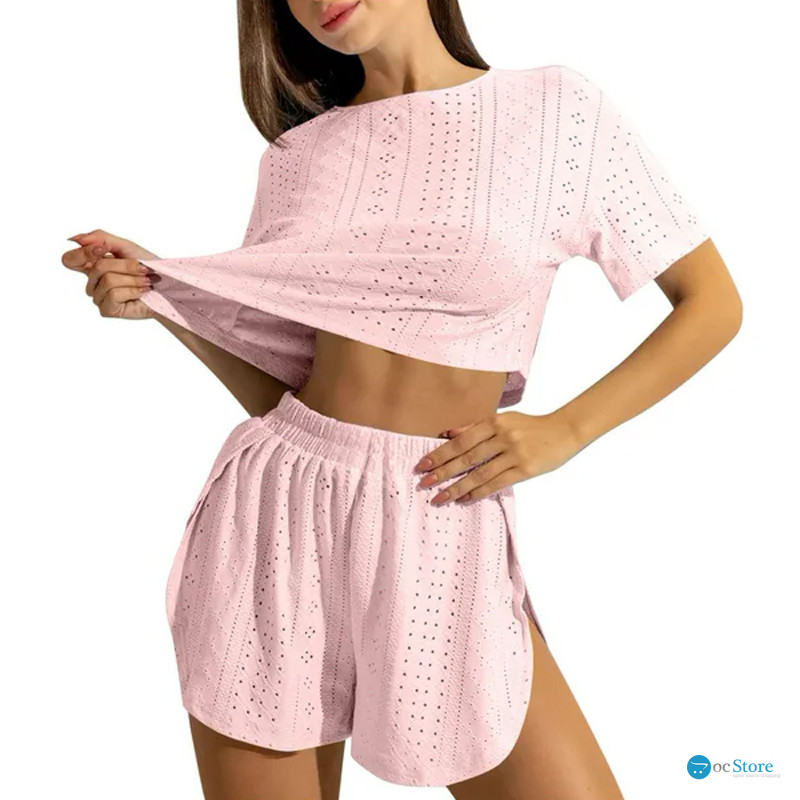 Женский комплект для дома и сна SM24107A футболка и шорты женская пижама Pink L
