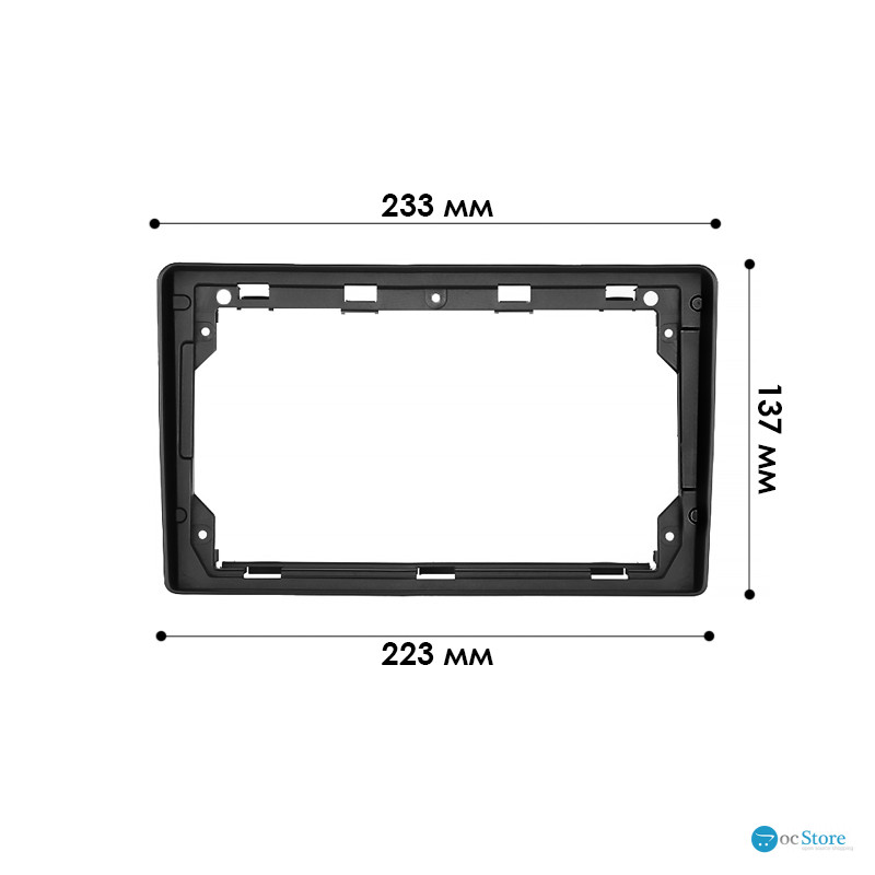 Переходная рамка Peugeot 307 2001-2008 Expert Partner 2007-2016 Citroen Fiat Peugeot (PE 009N) 6762 9" Black