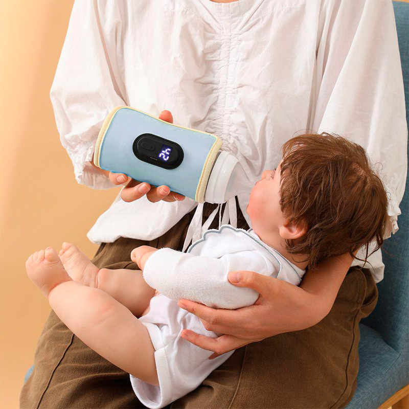 Портативный подогреватель NPT-02 для детской бутылочки USB цифровой дисплей Blue