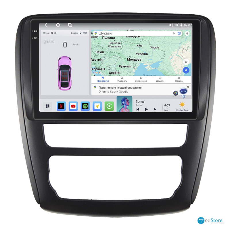 Штатная магнитола Lesko для Buick Enclave I Рестайлинг 2013-2017 экран 9" 4/64 QLED CarPlay 4G Wi-Fi GPS 360 Prime