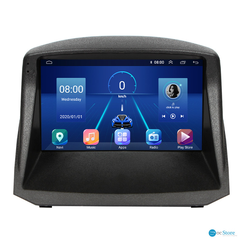 Штатная магнитола Lesko для Ford Fiesta Mk6 2008-2013 экран 9" 4/32Gb 4G Wi-Fi GPS Top