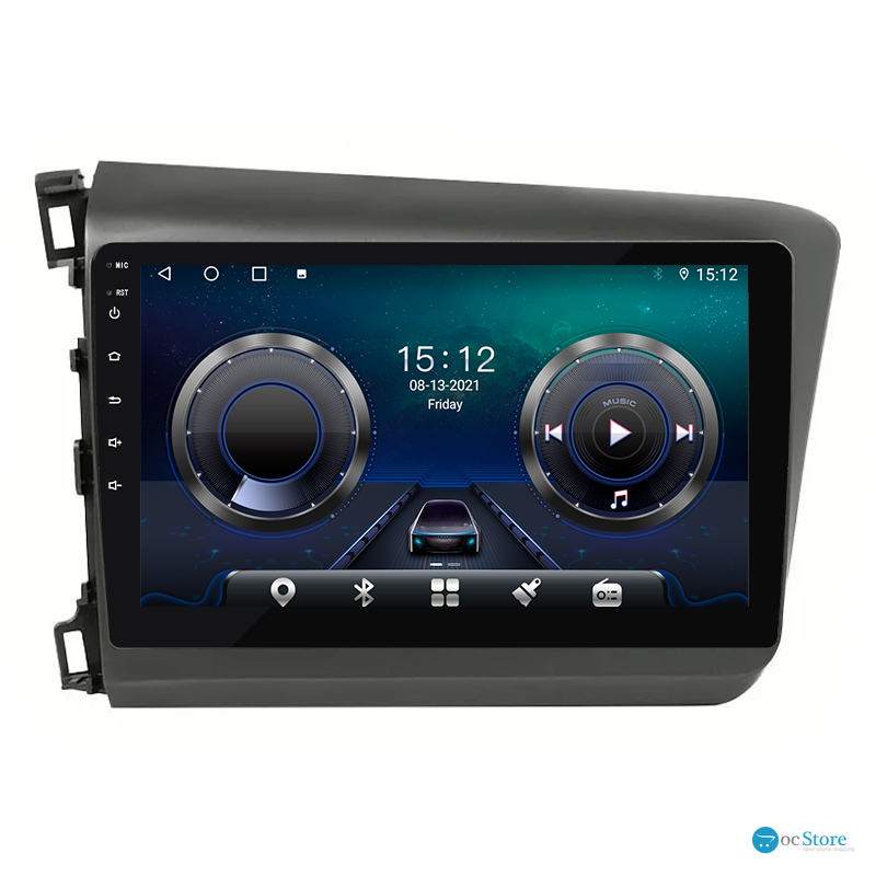 Штатная магнитола Lesko для Honda Civic IX 2011-2015 экран 9" 4/32Gb 4G Wi-Fi GPS Top