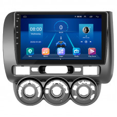 Штатная магнитола Lesko для Honda Jazz I Рестайлинг Manual AC 2005-2008 экран 9" 4/32Gb 4G Wi-Fi GPS Top