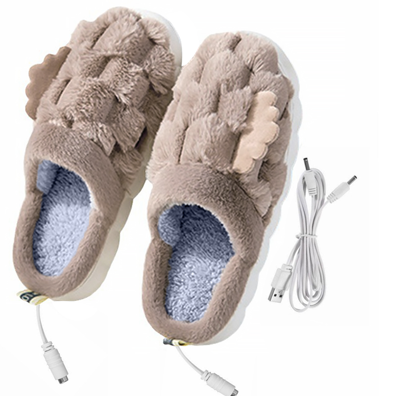 Домашние комнатные тапочки с подогревом A-232 USB c крыльями Beige