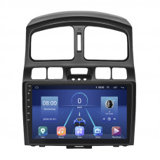 Штатная магнитола Lesko для Hyundai Santa Fe I 2000-2012 экран 9" 4/32Gb 4G Wi-Fi GPS Top