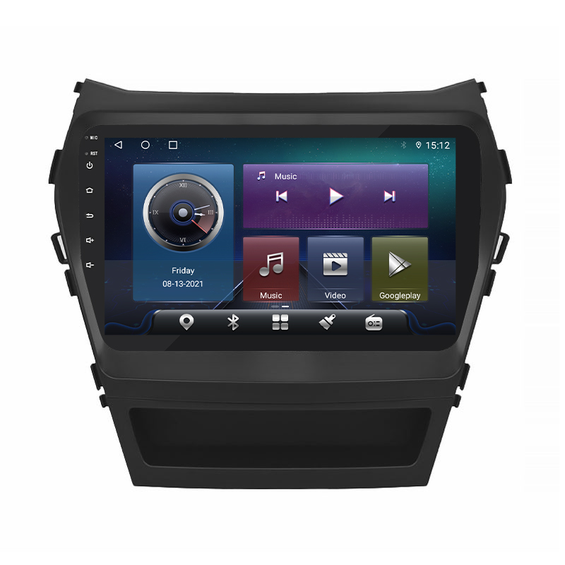 Штатная магнитола Lesko для Hyundai Santa Fe III Рестайлинг 2015-2018 экран 9" 4/32Gb 4G Wi-Fi GPS Top