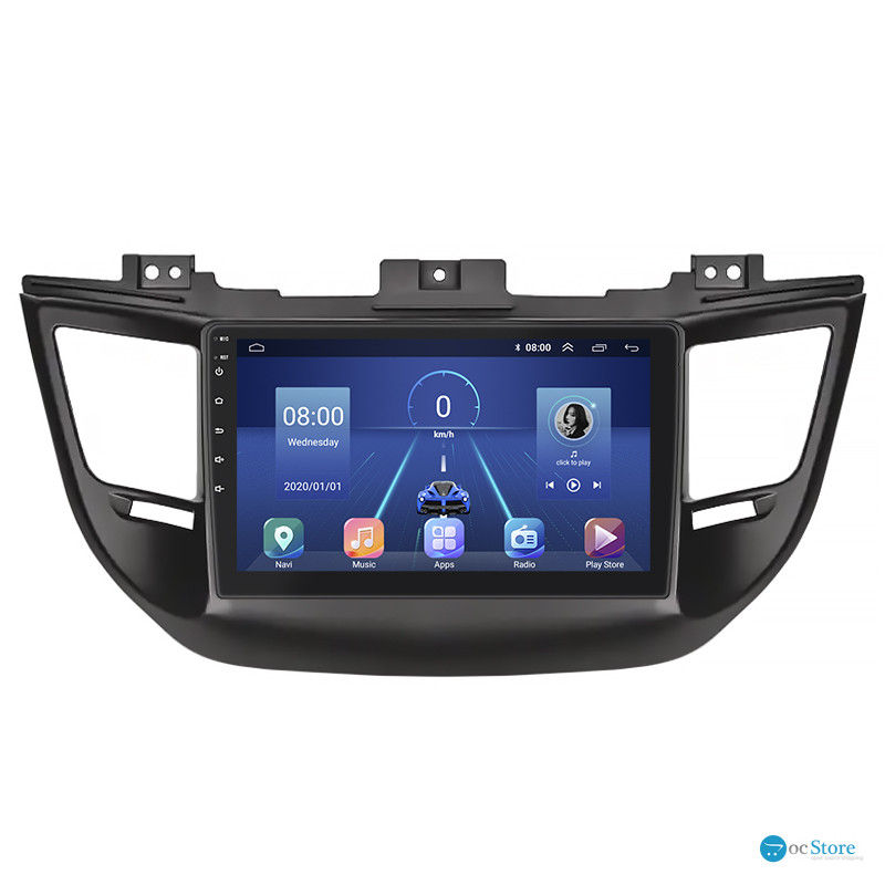 Штатная магнитола Lesko для Hyundai Tucson III 2015-2018 экран 9" 4/32Gb 4G Wi-Fi GPS Top