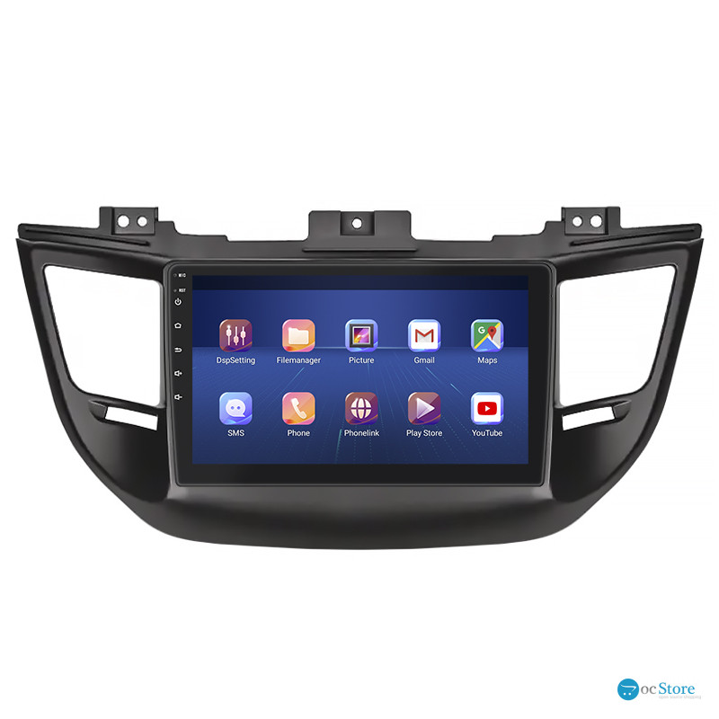 Штатная магнитола Lesko для Hyundai Tucson III 2015-2018 экран 9" 4/32Gb 4G Wi-Fi GPS Top
