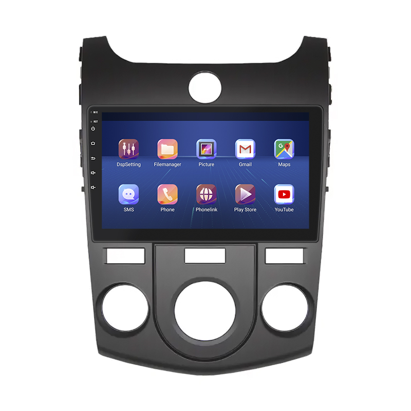 Штатная магнитола Lesko для Kia Cerato II Manual AC 2008-2013 экран 9" 4/32Gb 4G Wi-Fi GPS Top