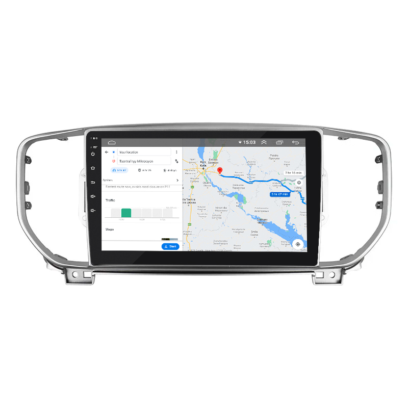 Штатная магнитола Lesko для Kia Sportage IV Рестайлинг 2018-н.в. экран 9" 4/32Gb 4G Wi-Fi GPS Top