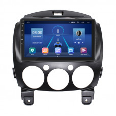 Штатная магнитола Lesko для Mazda 2 II (DE) 2007-2010 экран 9" 4/32Gb 4G Wi-Fi GPS Top