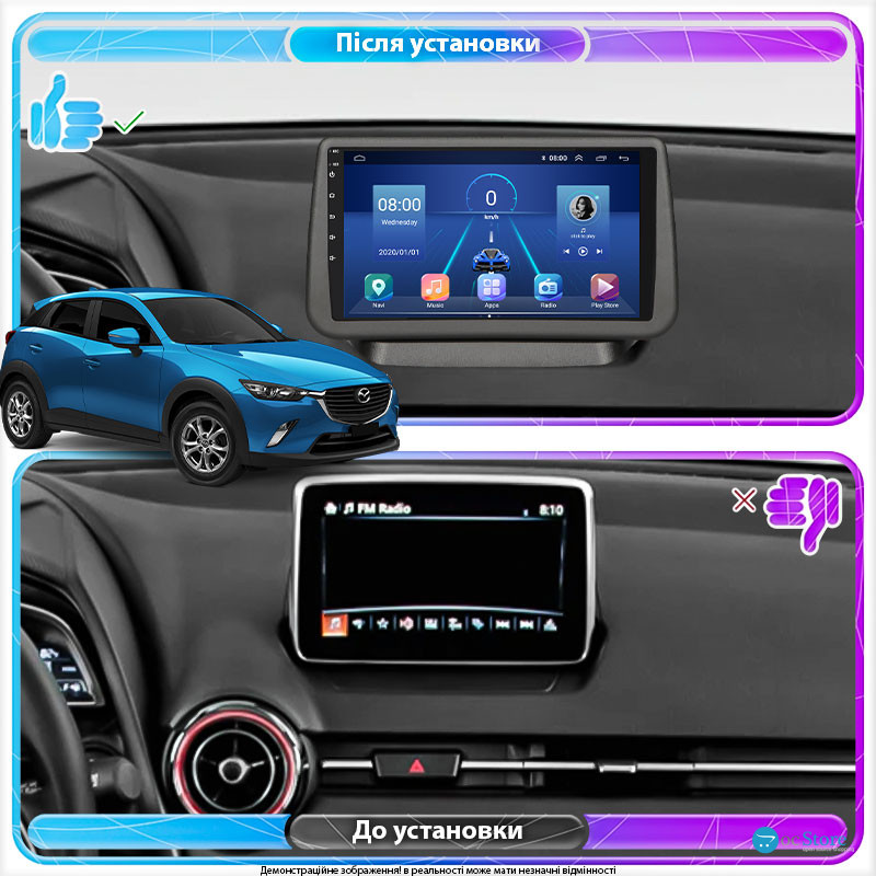 Штатная магнитола Lesko для Mazda CX-3 I 2015-2018 экран 9" 4/32Gb 4G Wi-Fi GPS Top