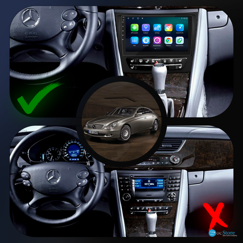 Штатная магнитола Lesko для Mercedes-Benz CLS I (C219) 2004-2008 экран 9" 4/32Gb 4G Wi-Fi GPS Top