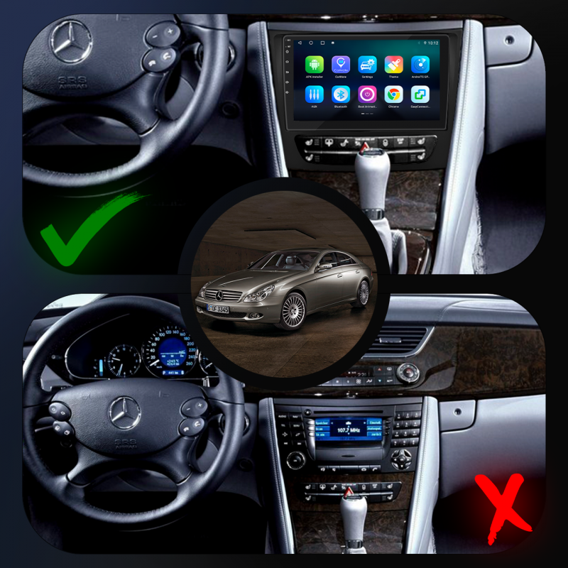 Штатная магнитола Lesko для Mercedes-Benz CLS I (C219) 2004-2008 экран 9" 4/32Gb 4G Wi-Fi GPS Top