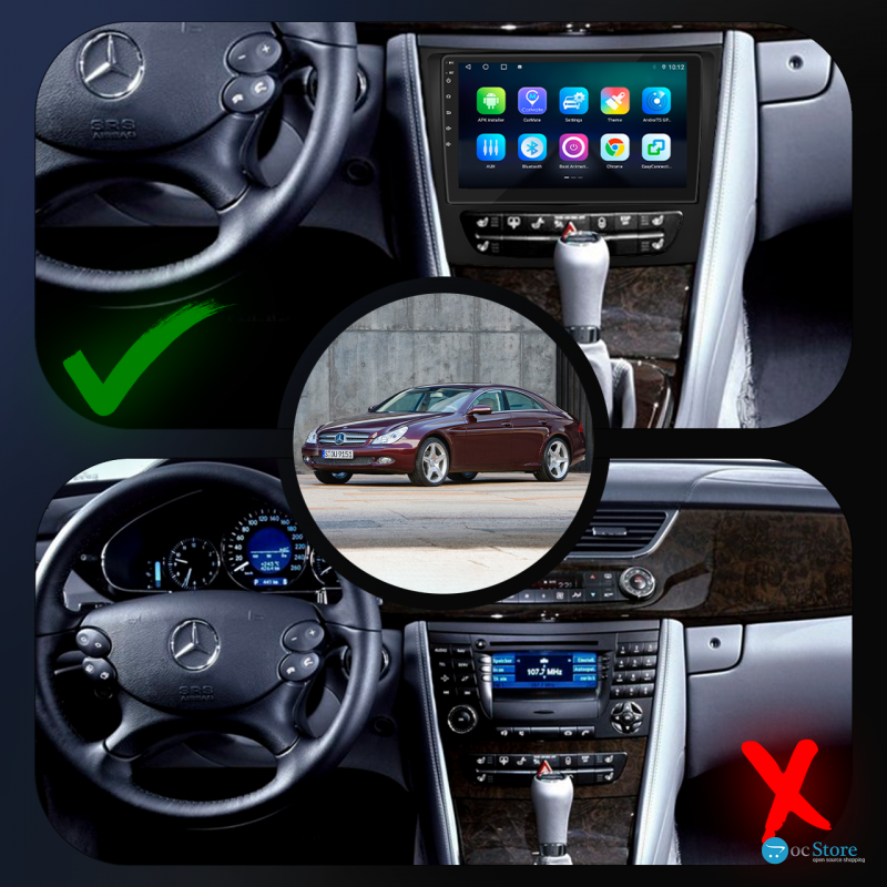 Штатная магнитола Lesko для Mercedes-Benz CLS I (C219) Рестайлинг 2008-2010 экран 9" 4/32Gb 4G Wi-Fi GPS Top