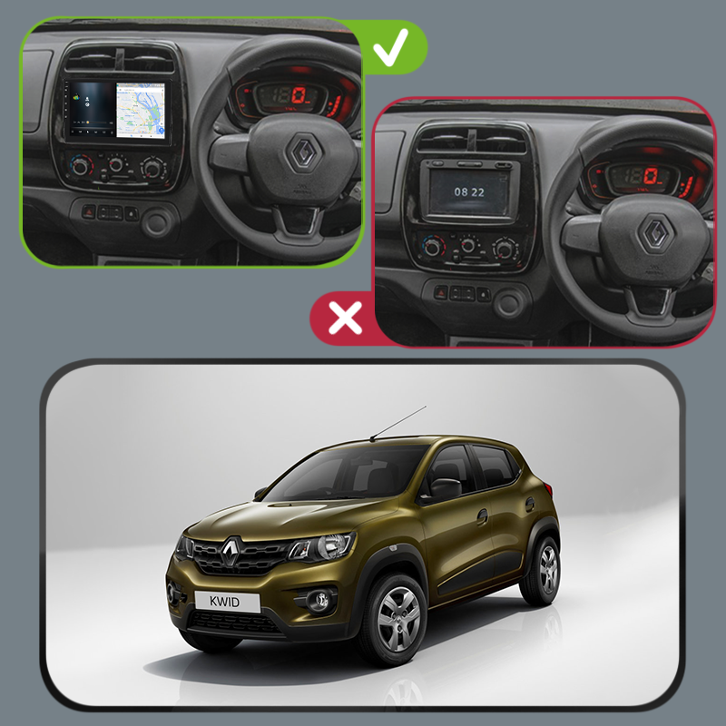 Штатная магнитола Lesko для Renault KWID  2015-н.в экран 9" 4/32Gb 4G Wi-Fi GPS Top