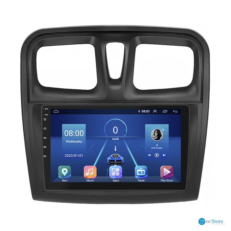 Штатная магнитола Lesko для Renault Logan II ver 2 2012-2018 экран 9" 4/32Gb 4G Wi-Fi GPS Top