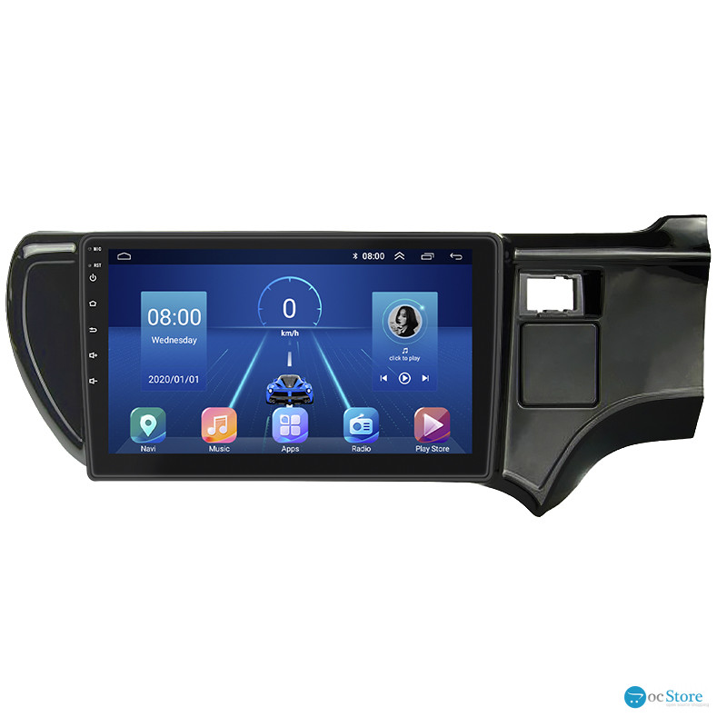 Штатная магнитола Lesko для Toyota Aqua I right wheel 2011-2021 экран 9" 4/32Gb 4G Wi-Fi GPS Top
