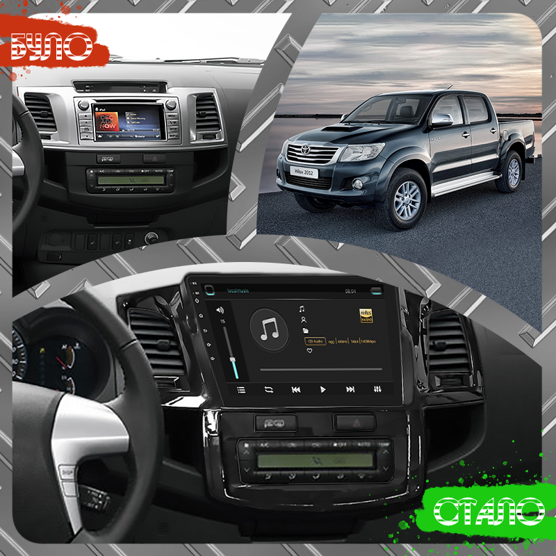 Штатная магнитола Lesko для Toyota Hilux VII Рестайлинг 2011-2015 экран 9" 4/32Gb 4G Wi-Fi GPS Top