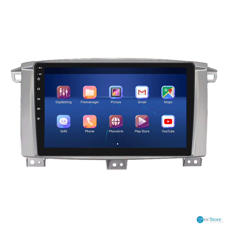 Штатная магнитола Lesko для Toyota Land Cruiser 100 Series Рестайлинг 1 2002-2005 экран 9" 4/32Gb 4G Wi-Fi GPS Top
