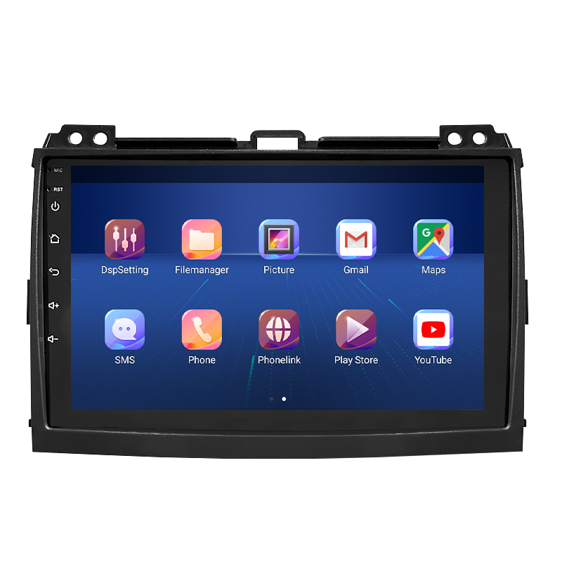 Штатная магнитола Lesko для Toyota Land Cruiser Prado 120 Series Рестайлинг 2007-2009 экран 9" 4/32Gb 4G Wi-Fi GPS Top