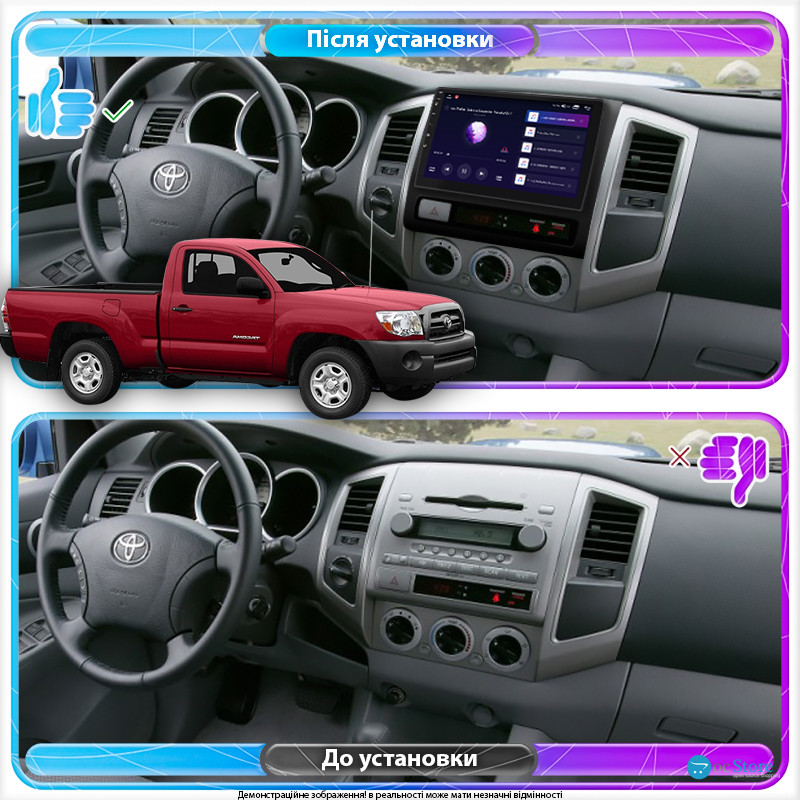 Штатная магнитола Lesko для Toyota Tacoma II Рестайлинг 2011-2015 экран 9" 4/32Gb 4G Wi-Fi GPS Top
