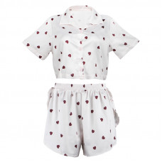 Женский комплект для дома и сна 2S5247B рубашка и шорты женская пижама белая с сердечками L