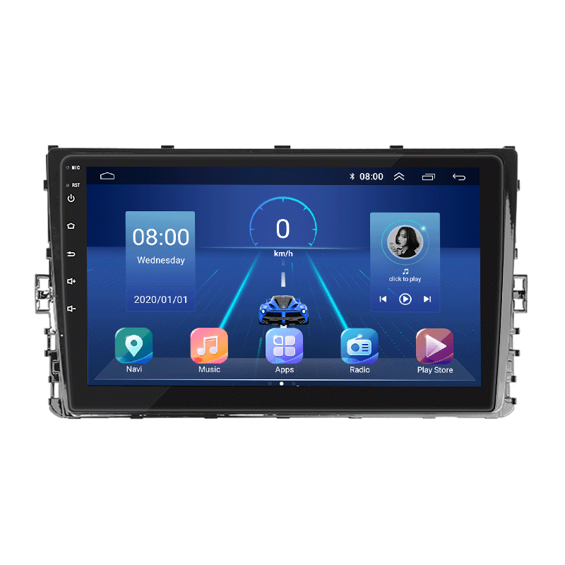 Штатная магнитола Lesko для Volkswagen Polo VI (EU Market) 2017-2021 экран 9" 4/32Gb 4G Wi-Fi GPS Top