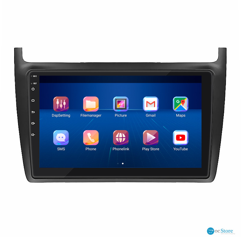 Штатная магнитола Lesko для Volkswagen Polo V 2009-2015 экран 9" 4/32Gb 4G Wi-Fi GPS Top