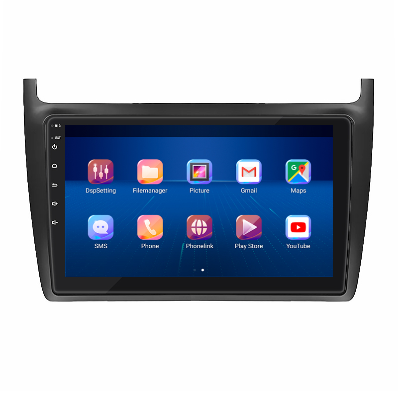 Штатная магнитола Lesko для Volkswagen Polo V 2009-2015 экран 9" 4/32Gb 4G Wi-Fi GPS Top