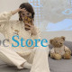 Комплект женской пижамы 305 Bear Brown рубашка с длинным рукавом и штанами фланелевая теплая M