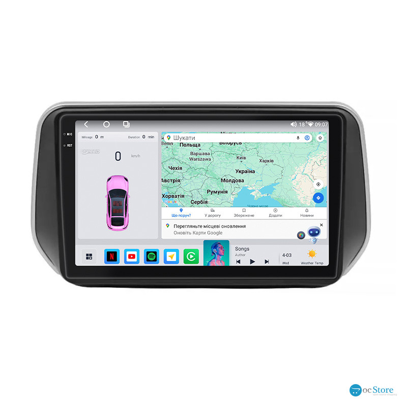 Штатная магнитола Lesko для Hyundai Santa Fe IV Рестайлинг 2020-н.в экран 10" 4/64 QLED CarPlay 4G Wi-Fi GPS 360 Prime