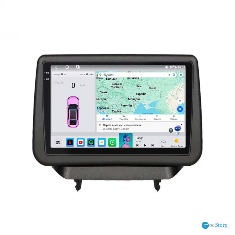 Штатная магнитола Lesko для Mazda Demio IV (DJ) 2014-2019 экран 9" 4/64 QLED CarPlay 4G Wi-Fi GPS 360 Prime