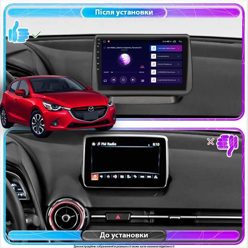Штатная магнитола Lesko для Mazda Demio IV (DJ) 2014-2019 экран 9" 2/32Gb 4G Wi-Fi GPS Top