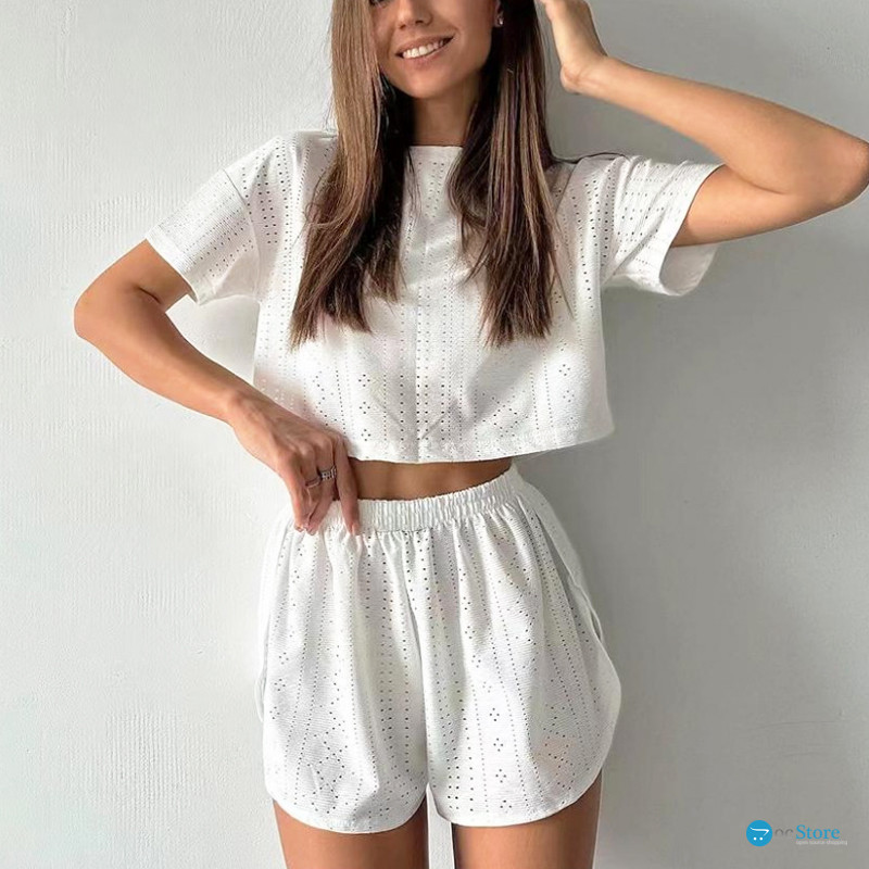 Женский комплект для дома и сна SM24107A футболка и шорты женская пижама White M