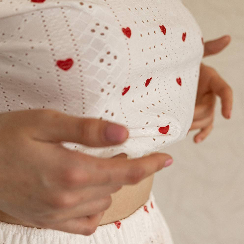 Женский комплект для дома и сна SM24107AYH футболка и шорты женская пижама белая с красными сердечками L