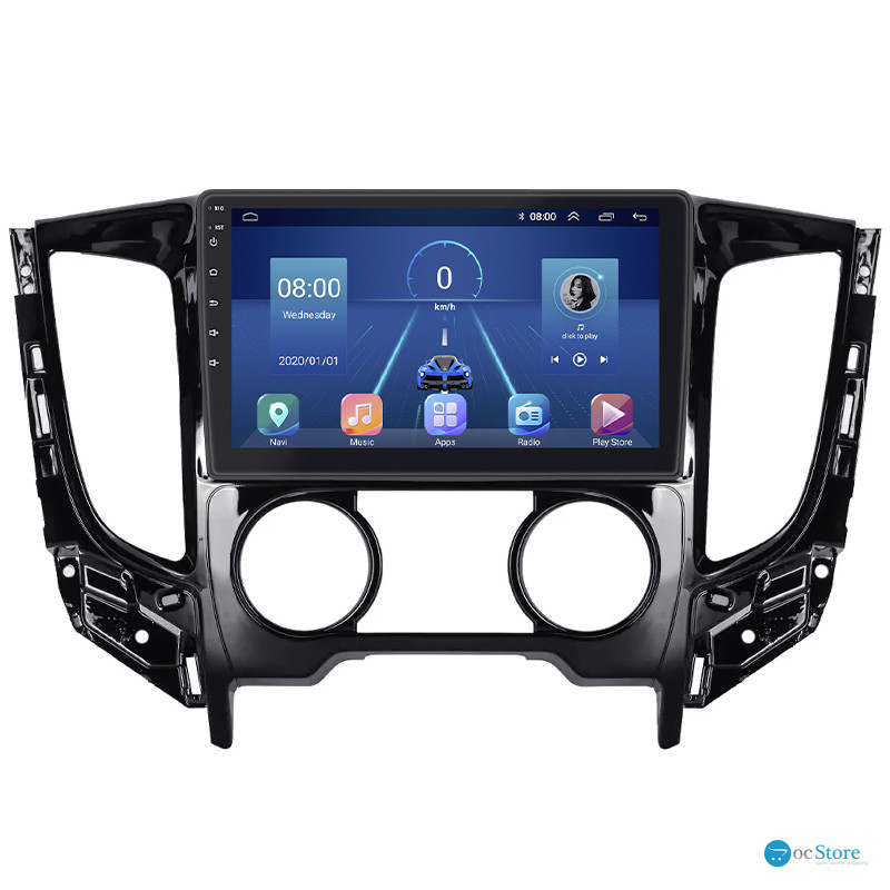 Штатная магнитола Lesko для Mitsubishi Pajero Sport III ver.1 2015-2019 экран 9" 2/32Gb 4G Wi-Fi GPS Top
