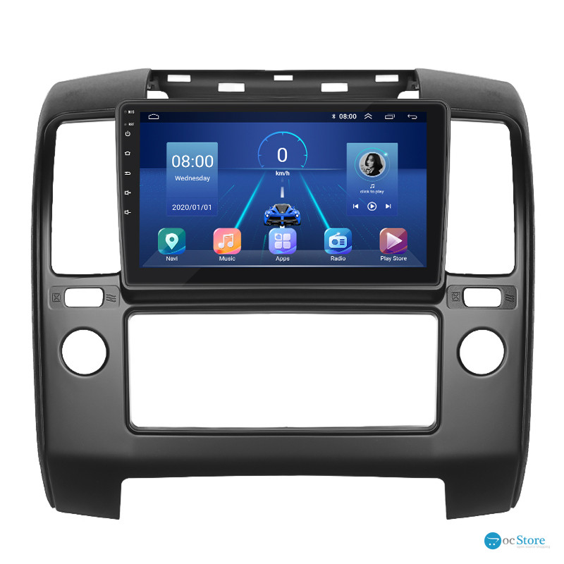 Штатная магнитола Lesko для Nissan Navara (Frontier) III (D40) 2004-2010 экран 9" 4/32Gb 4G Wi-Fi GPS Top