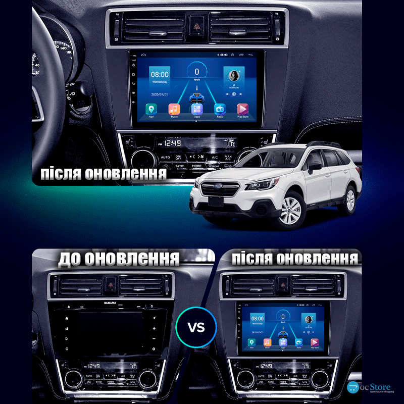 Штатная магнитола Lesko для Subaru Legacy VI 2014-2017 экран 9" 4/32Gb 4G Wi-Fi GPS Top