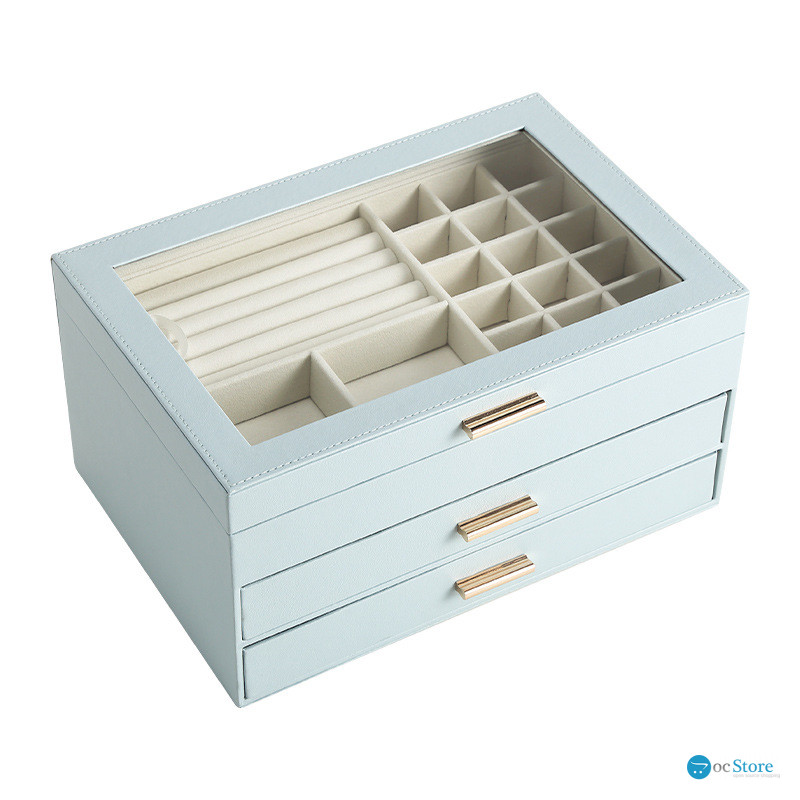 Шкатулка Casegrace SP-01223 для украшений и ювелирных изделий трехуровневая 26,5*18*13,5 см Blue