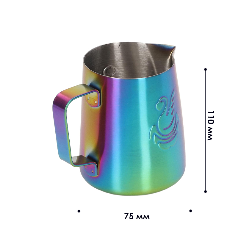 Питчер для молока JibbiJug молочник для вспенивания молока нержавеющая сталь градиент 600 мл Rainbow