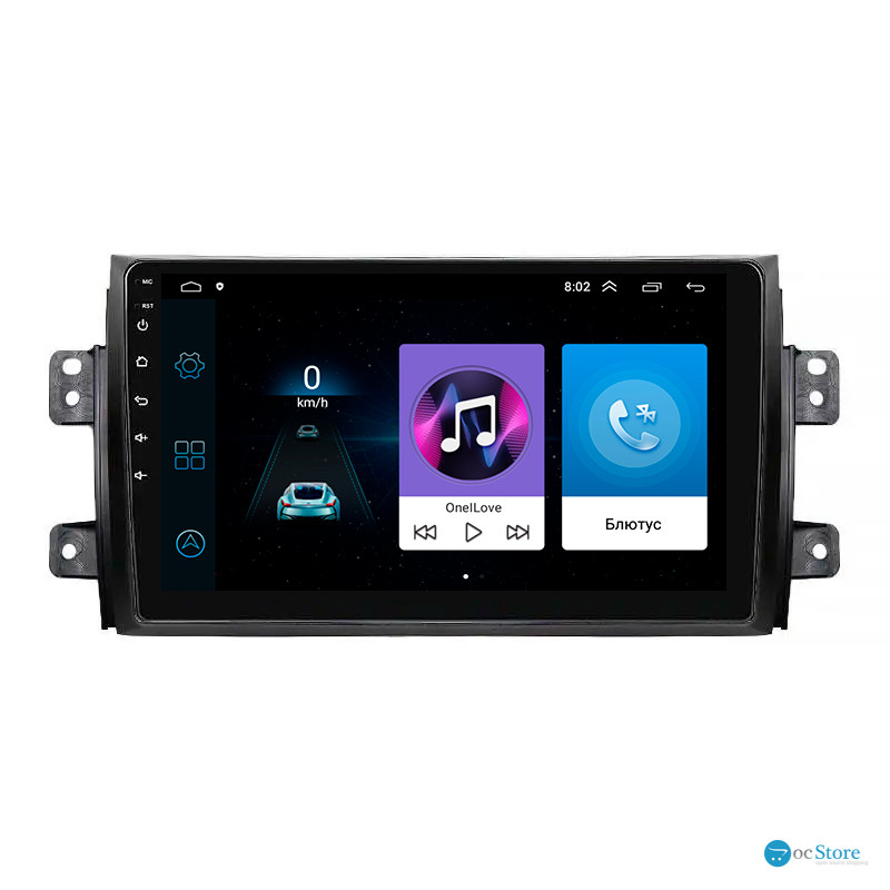 Штатная магнитола Lesko для Fiat Sedici  2005-2014 экран 9" 1/16Gb Wi-Fi GPS Base