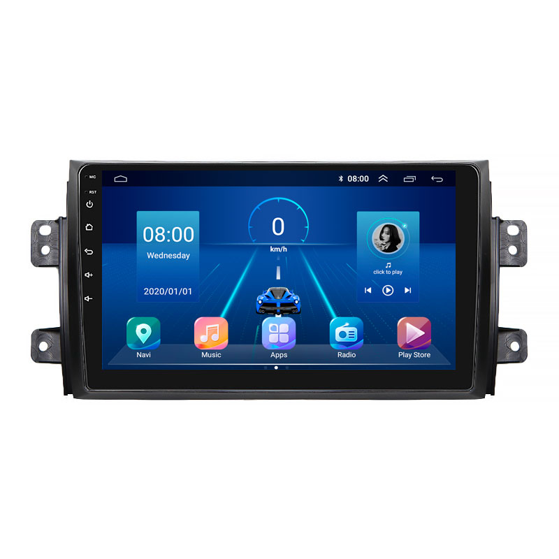 Штатная магнитола Lesko для Fiat Sedici  2005-2014 экран 9" 4/64Gb 4G Wi-Fi GPS Top