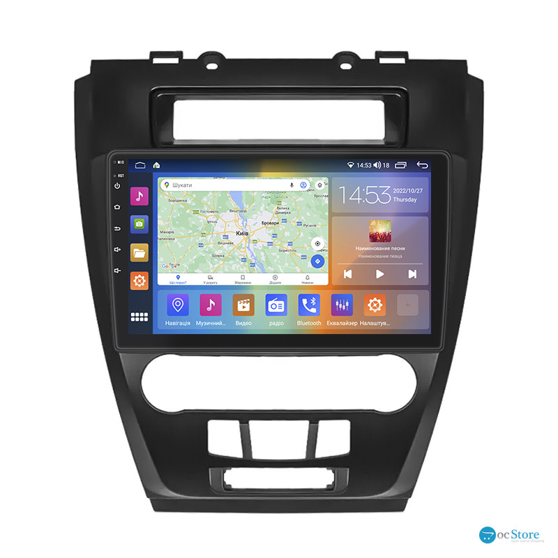 Штатная магнитола Lesko для Ford Fusion I Рестайлинг 2009-2012 экран 10" 4/64Gb CarPlay 4G Wi-Fi GPS Prime