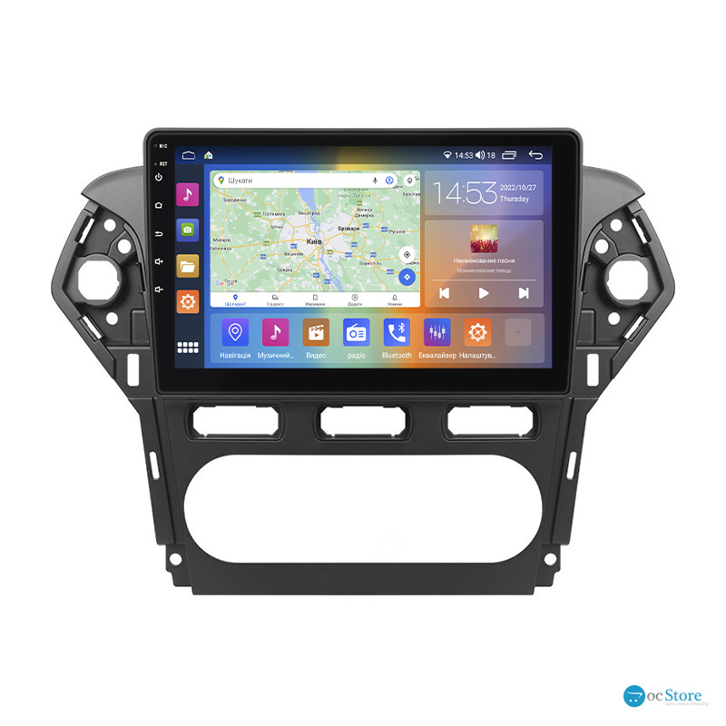 Штатная магнитола Lesko для Ford Mondeo IV Рестайлинг 2010-2014 экран 10" 2/32Gb CarPlay 4G Wi-Fi GPS Prime