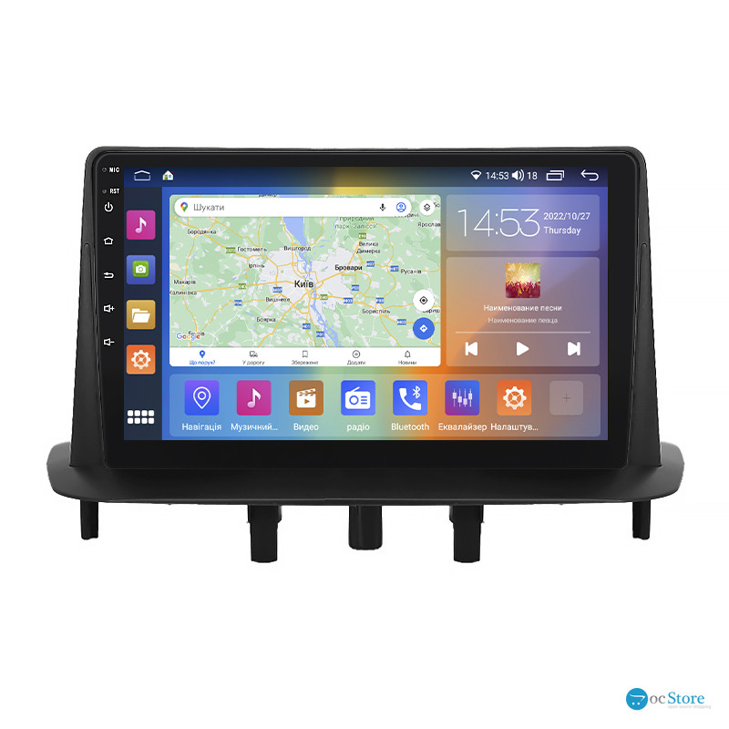 Штатная магнитола Lesko для Renault Fluence I 2009-2013 экран 9" 4/64Gb CarPlay 4G Wi-Fi GPS Prime