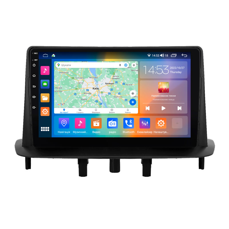 Штатная магнитола Lesko для Renault Megane III Рестайлинг 2 2014-2016 экран 9" 4/64Gb CarPlay 4G Wi-Fi GPS Prime