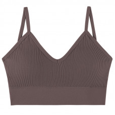 Топ женский в рубчик 08WX# с нерегулируемыми брителями съемные чашечки Коричневый XL 85 ABC